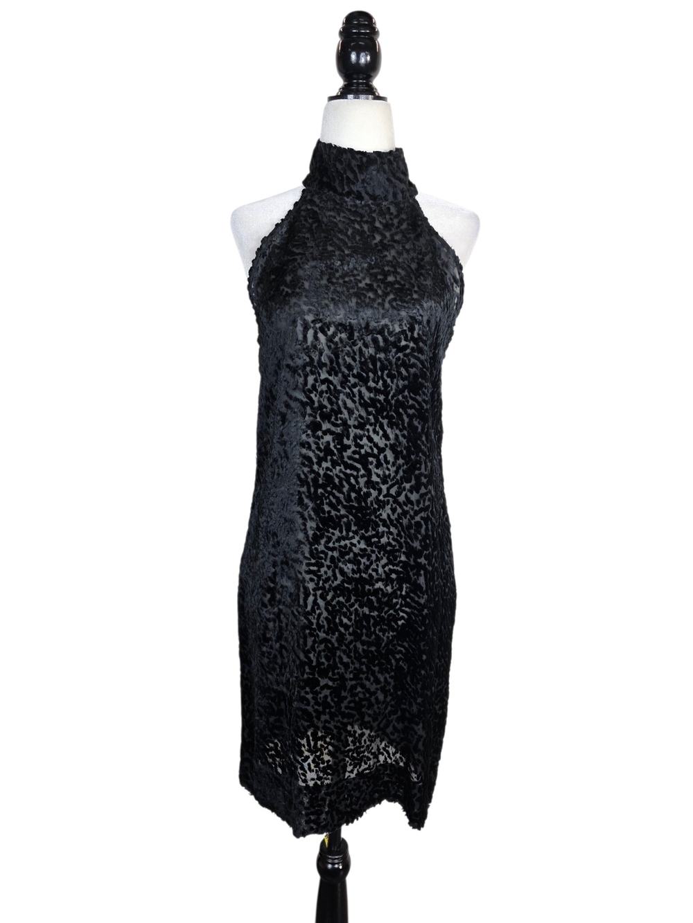 Nili Lotan Silk Black One-Shoulder jacquard Textured Halter Dress